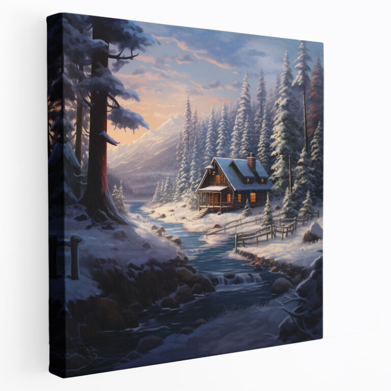 Winterlandschaft Leinwandbild - Winterlandschaft Leinwandbild Schneelandschaft