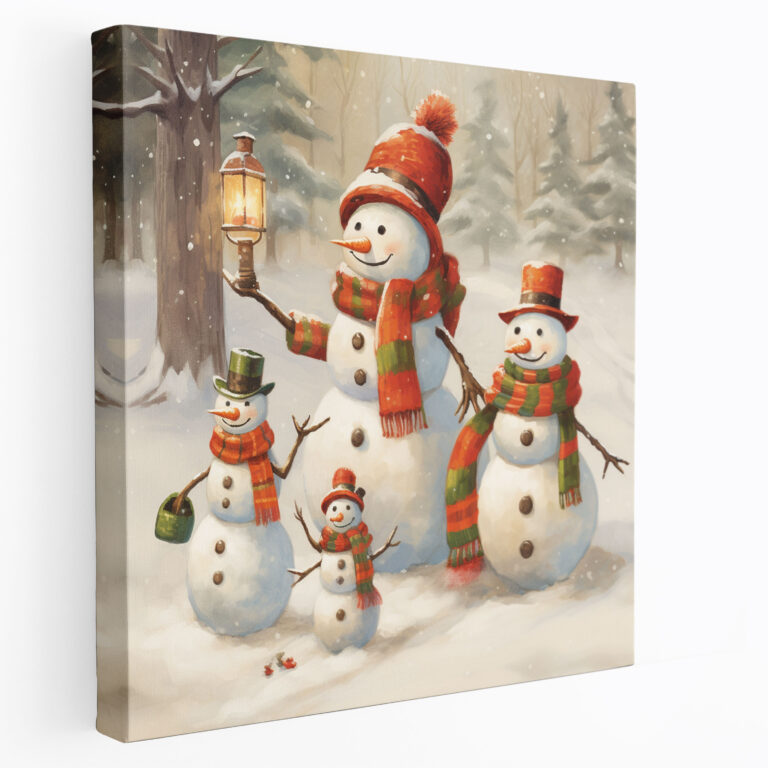 Winter-Schneemänner Wandkunst - Leinwand Wandkunst Leinwandbild
