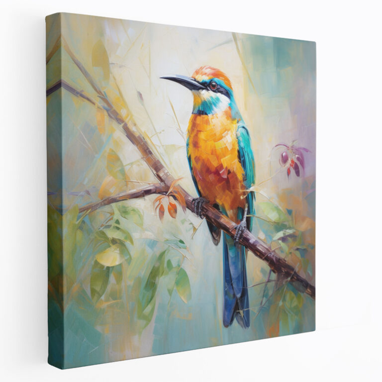 Tierwelt Leinwandbild - Tropischer Vogel Ölgemälde