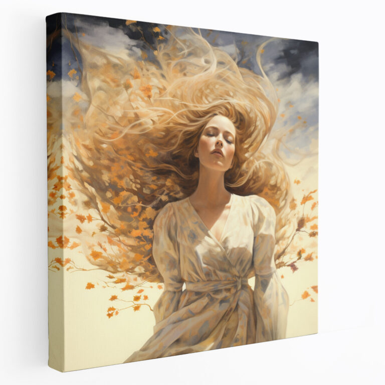 Frauen Wanddekoration - Moderne Illustration Leinwandbild - Frau Natur Moderne Illustration
