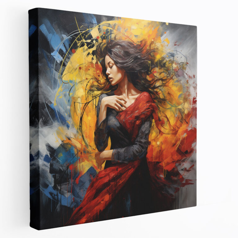 Frauen Wandkunst - Abstraktes Freiheits Leinwandbild - Weiblichkeit Gesellschaftliche Normen Leinwandkunst
