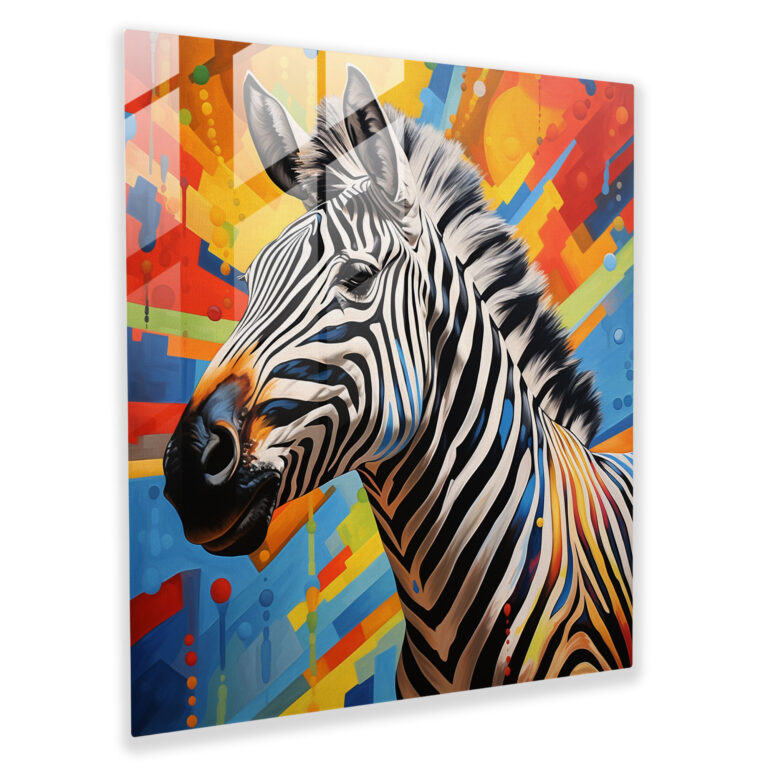 Geheimnisvolles Zebra Glasbild - Zebra Moderne Kunst Glas Kunst