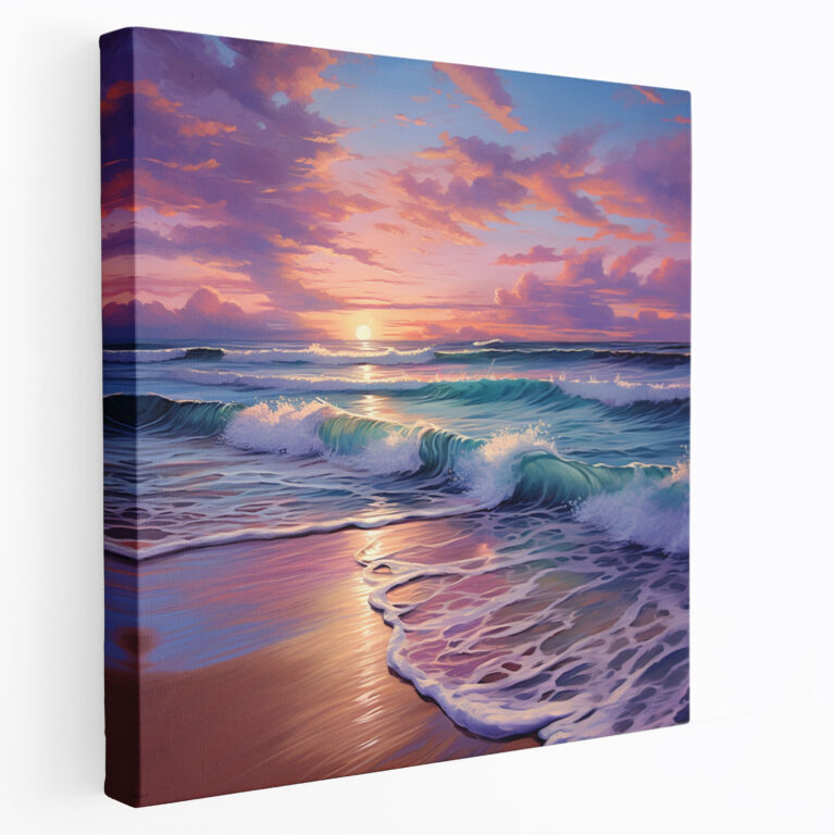 Zen Strand Sonnenuntergang Wanddekoration - Entspannung Zuhause Dekoration Leinwandbild Beruhigend