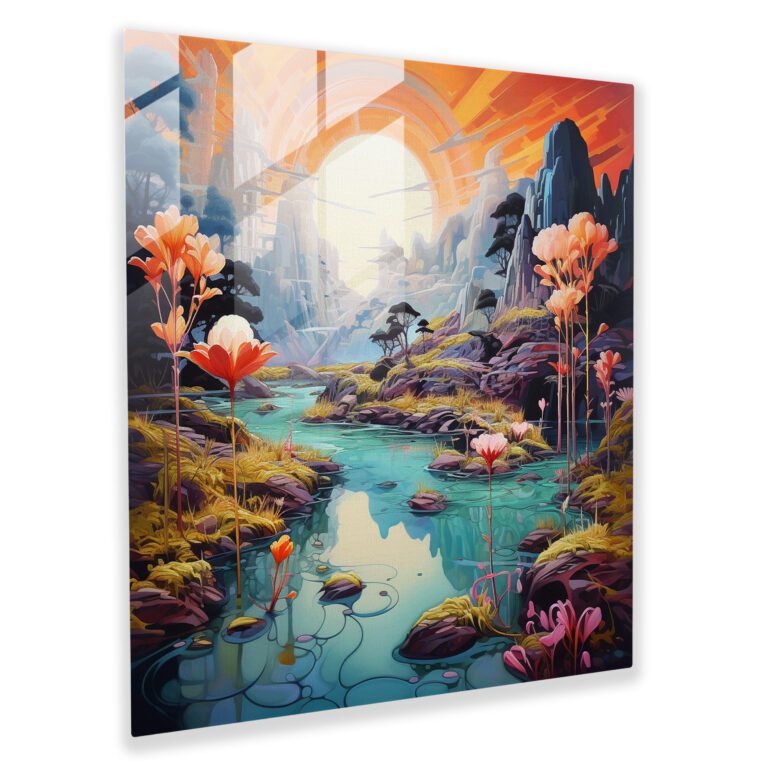 Cool Dreamscapes Glass Print - Cool, Modern Art, Cool, Dreamlike Landscape
