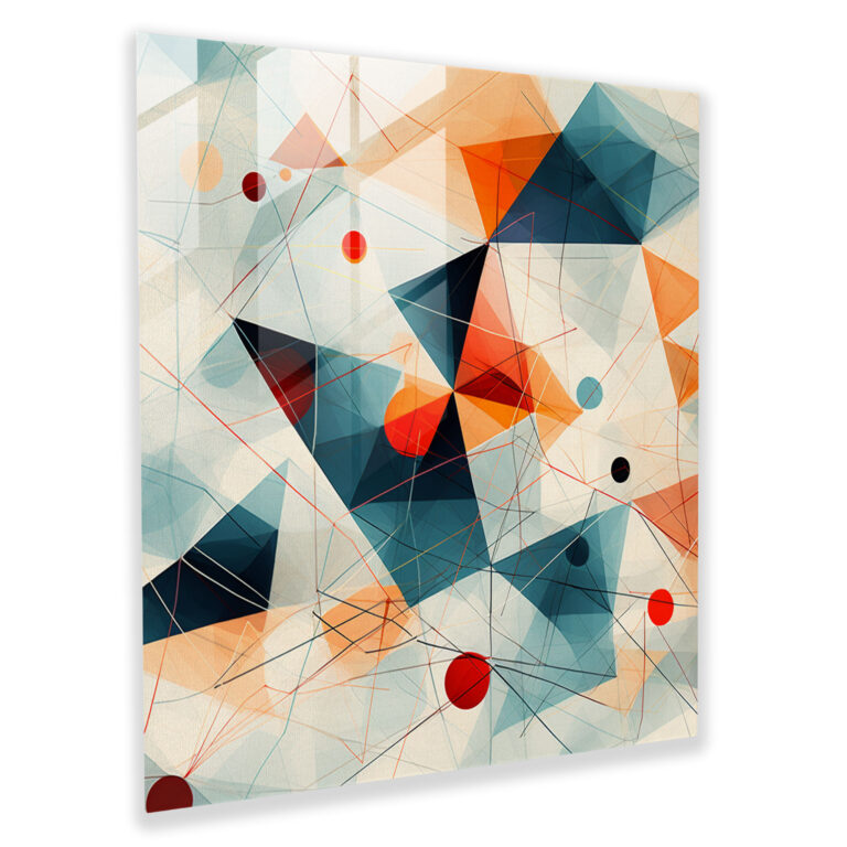 Geometric Cool Glass Print - Cool, Glass Print, Interconnected Shapes, Glass Wall Art