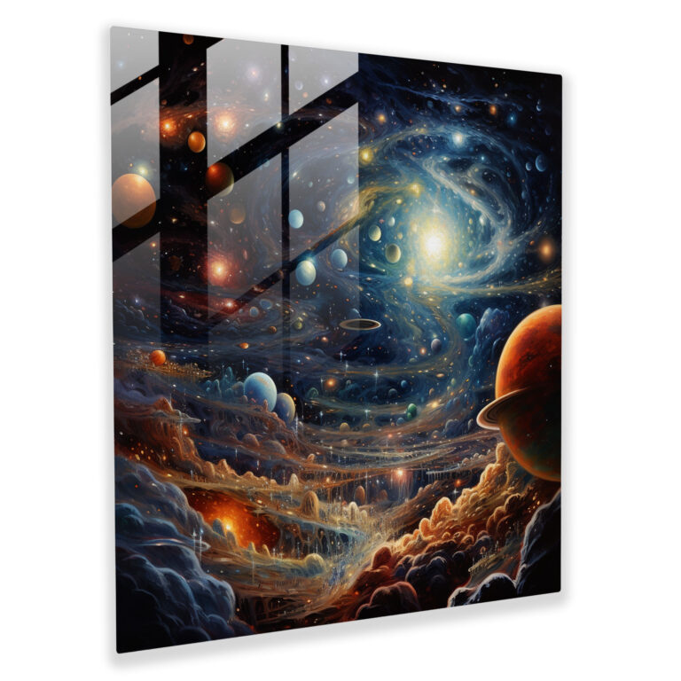Cool Celestial Glass Print - Cool, Modern Art, Planets, Nebulae