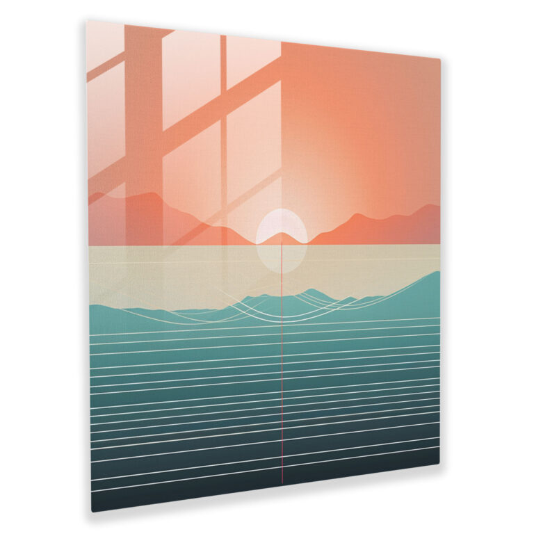 Cool Minimalist Glass Print - Cool, Wall Decoration, Tranquility, Minimalist