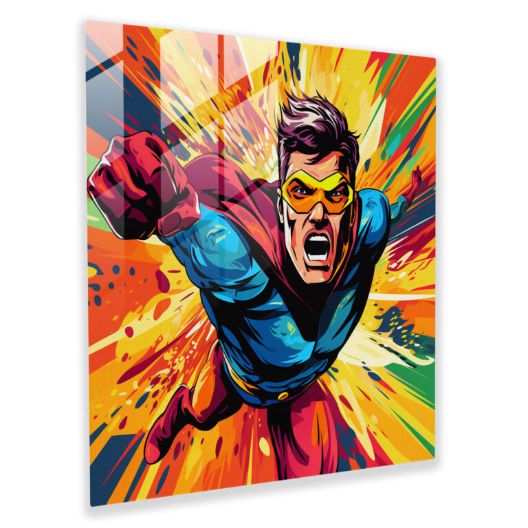 Cool Pop Art Glass Print - Cool, Bold Colors, Glass Print, Glass Wall Art