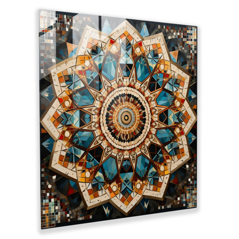 Cool Geometric Glass Print - Cool, Geometric, Mosaic, Wall Decoration