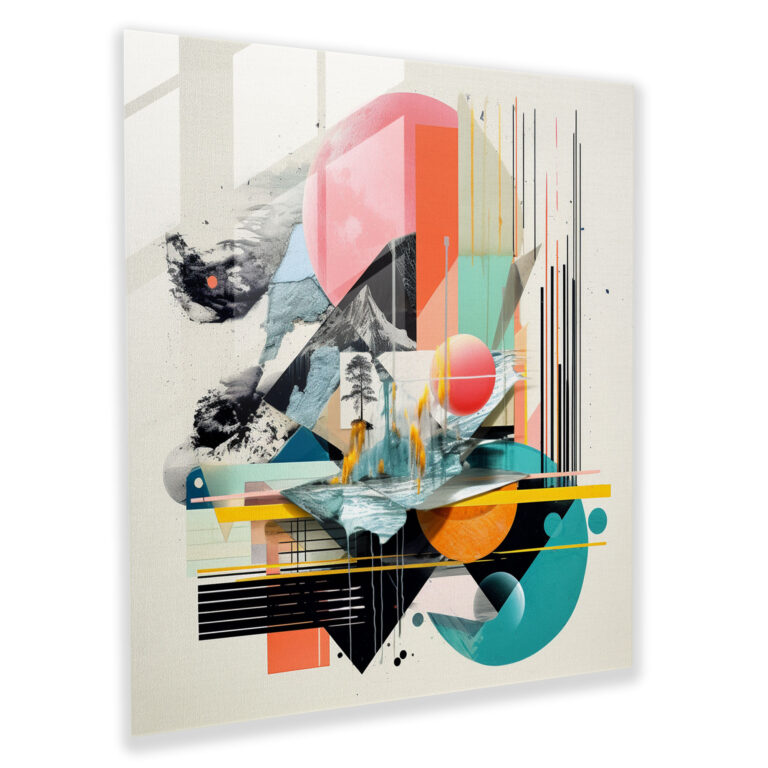 Cool Elements Collage Glass Print - Cool, Cool-Colored Elements, Glass Wall Art, Modern Artistic Composition