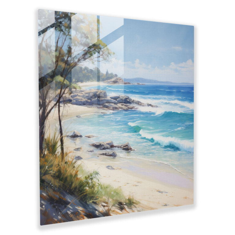 Cool Coastal Breeze Glass Print - Cool, Wall Decoration, Cool, Modern Art