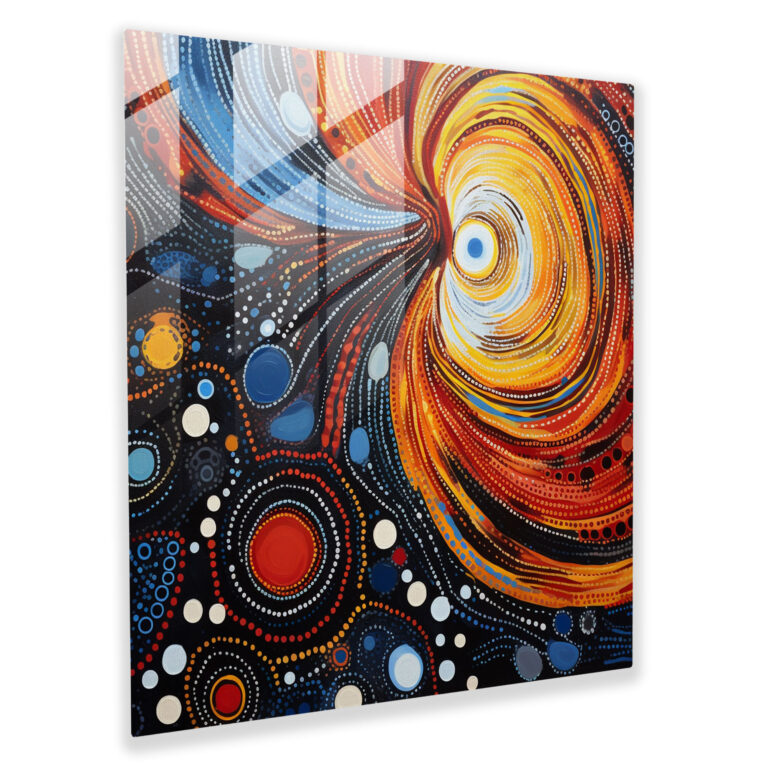 Spiritual Connection Glass Print - Aboriginal, Aboriginal, Wall Decoration, Glass Art