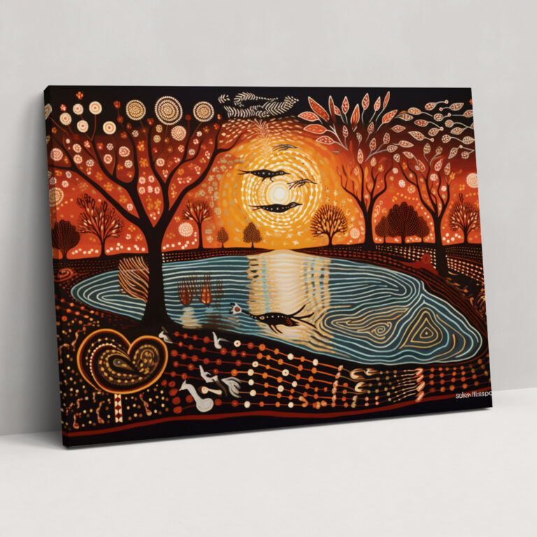 Aboriginal Wall Art - Dreamtime Narratives In Canvas Print - Aborginal, Narrative, Mythology, Aboriginal