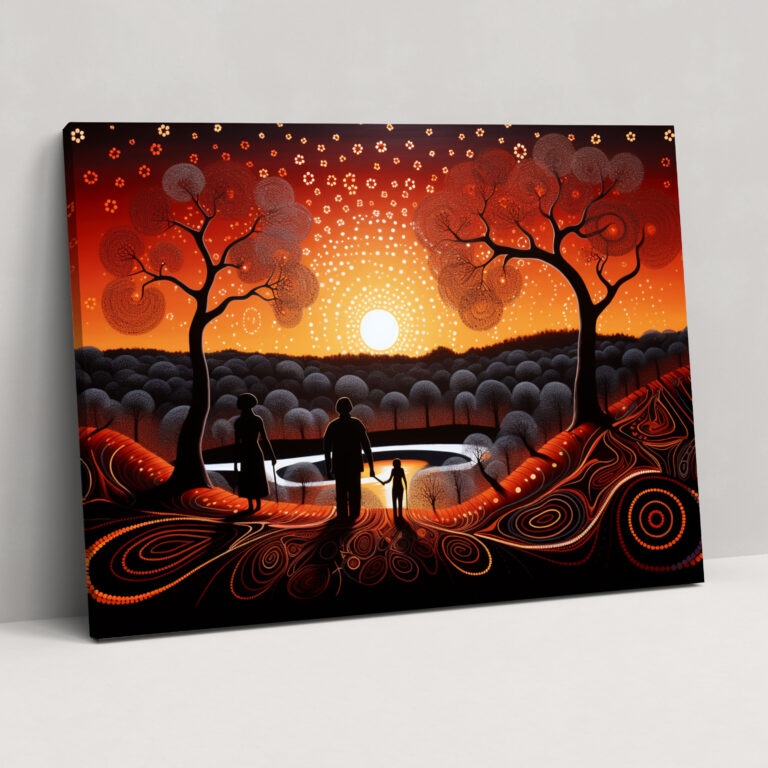 Aboriginal Storytelling Canvas Print - Aborginal, Canvas Wall Art, Wall Decoration, Intricate Illustrations
