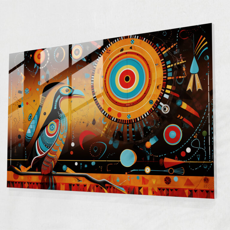 Aboriginal Symbols Glass Print - Aborginal, Glass Wall Art, Home Decoration, Glass Print