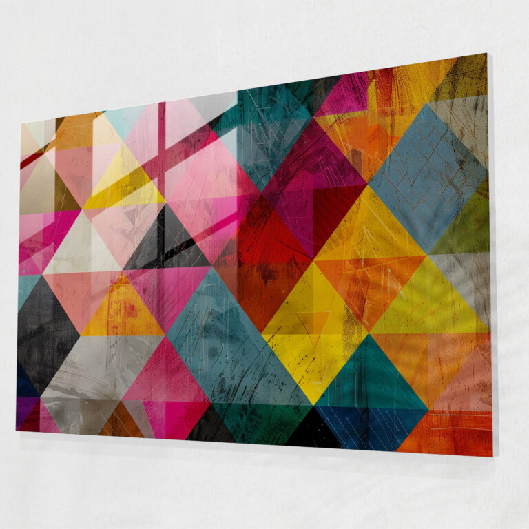Bold Geometric Glass Wall Art - Abstract Art, Glass Wall Art, Wall Decoration, Abstract Art