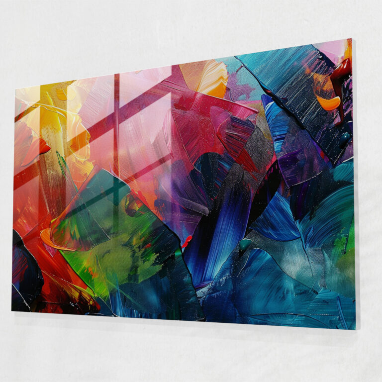 Vibrant Brush Strokes Glass Wall Art - Abstract Art, Glass Wall Art, Wall Decoration, Abstract Art