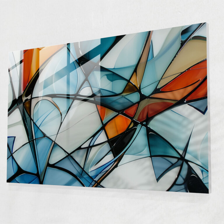 Cool Tones Abstract Glass Print - Abstract Art, Glass Print, Abstract Art, Modern Art