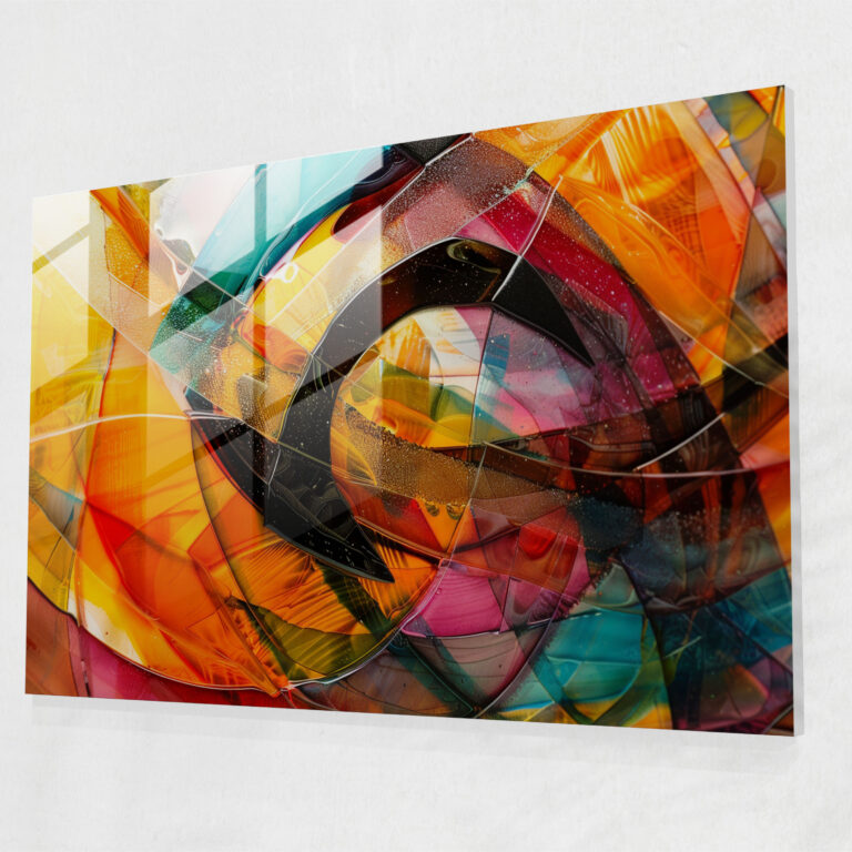 Dynamic Colors Glass Wall Art - Abstract Art, Glass Wall Art, Modern Art, Wall Decoration