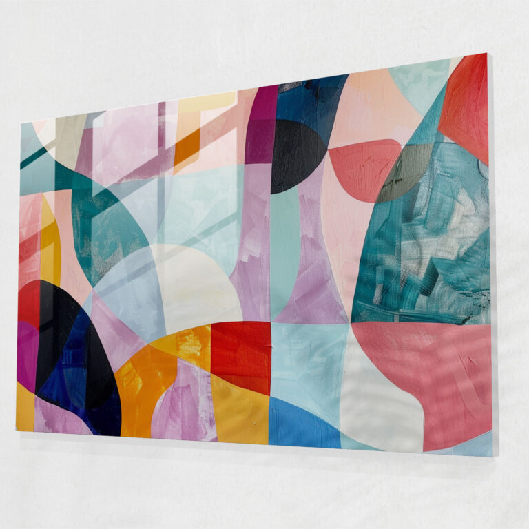 Abstract Art Glass Print - Abstract Art, Abstract Art, Home Decoration, Pastel Hues