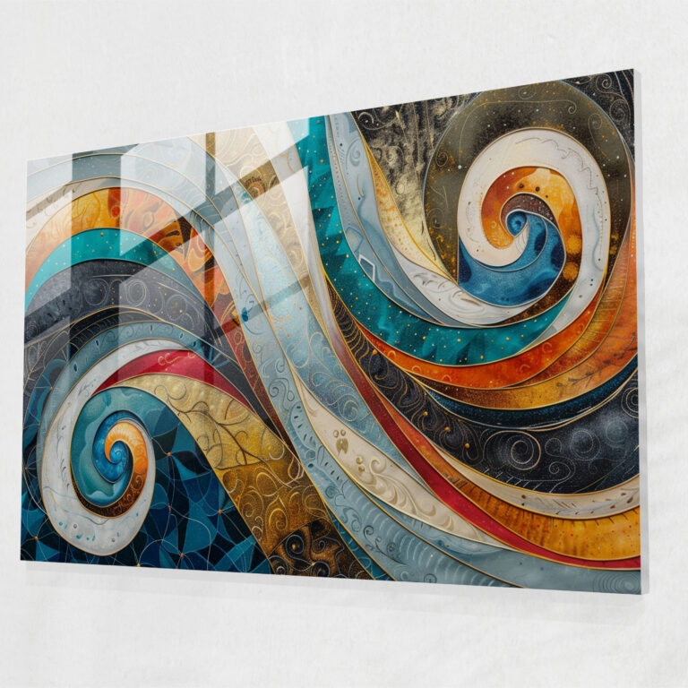 Swirling Abstract Art Glass Wall Art - Abstract Art, Wall Decoration, Glass Wall Art, Glass Art
