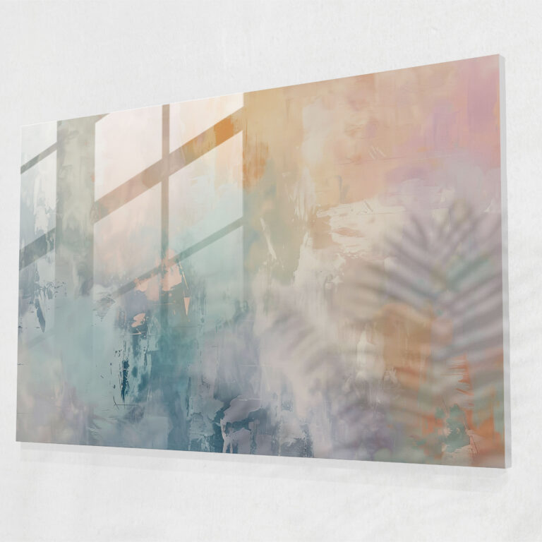 Pastel Abstract Art Glass Wall Art - Abstract Art, Abstract Art, Home Decoration, Glass Wall Art