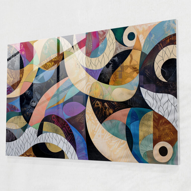 Playful Abstract Art Glass Print - Abstract Art, Abstract Art, Home Decoration, Glass Print