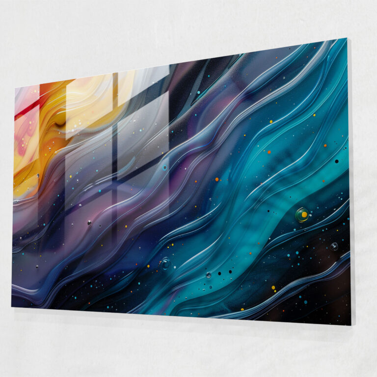 Fluidity Abstract Art Glass Wall Art - Abstract Art, Fluid Lines, Modern Art, Glass Wall Art