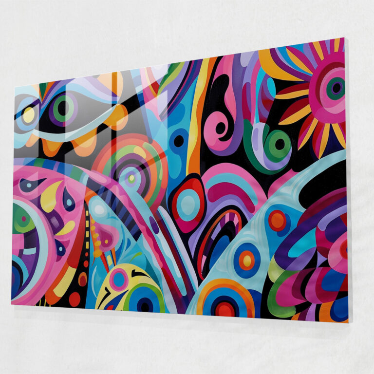 Vibrant Patterns Abstract Art Modern Art - Abstract Art, Bold Patterns, Abstract Art, Glass Print