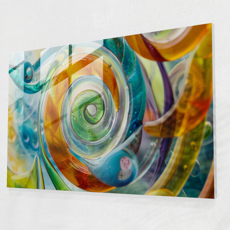 Abstract Art Glass Print, Playful Swirls And Whimsical Shapes - Abstract Art, Abstract Art, Glass Print, Modern Art