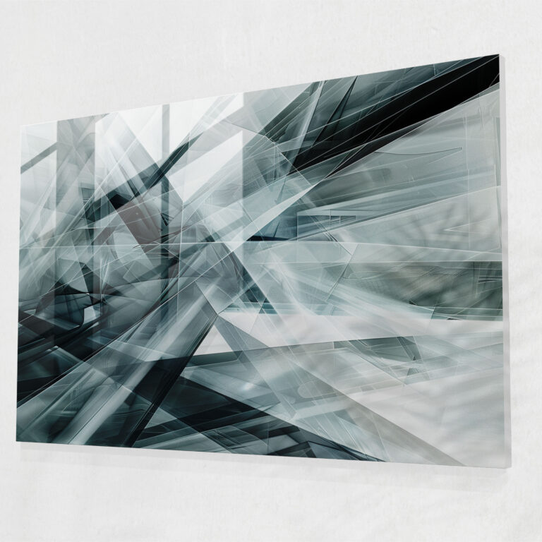 Abstract Art Futuristic Lines Glass Print - Abstract Art, Home Decoration, Modern Art, Abstract Art