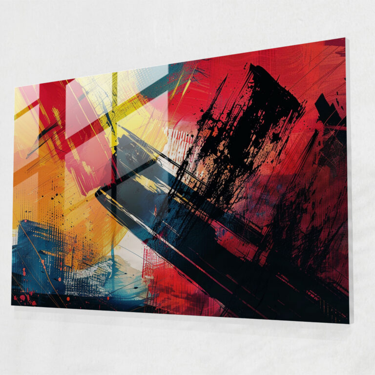 Vibrant Abstract Glass Print - Abstract Art, Modern Art, Wall Decoration, Glass Print