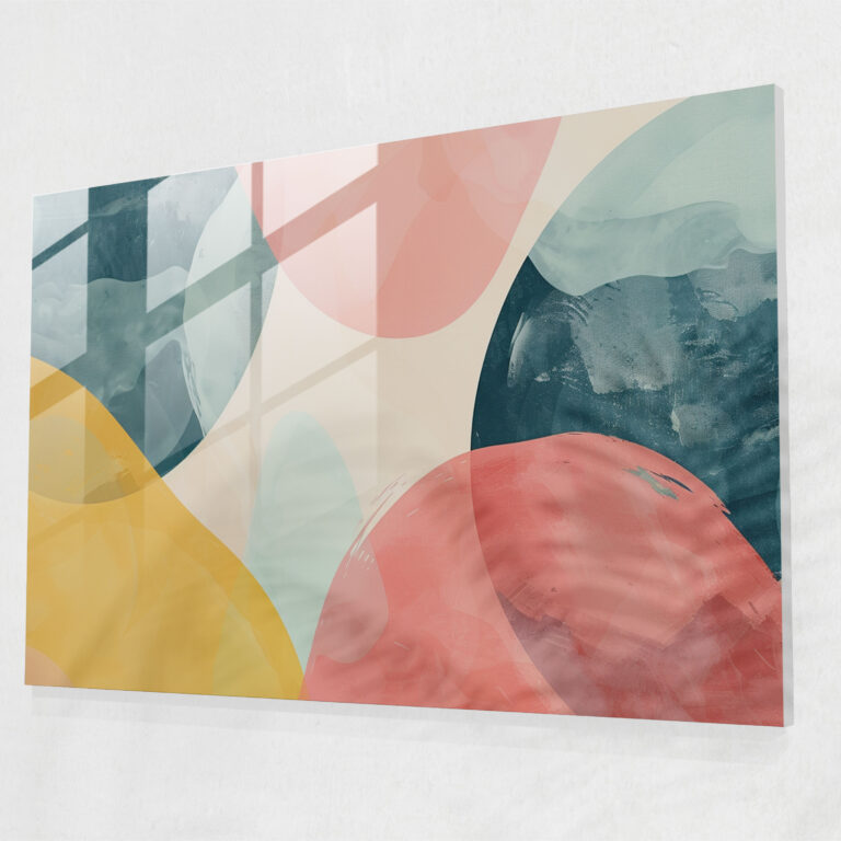 Pastel Abstract Glass Wall Art - Abstract Art, Home Decoration, Modern Art, Pastel Hues