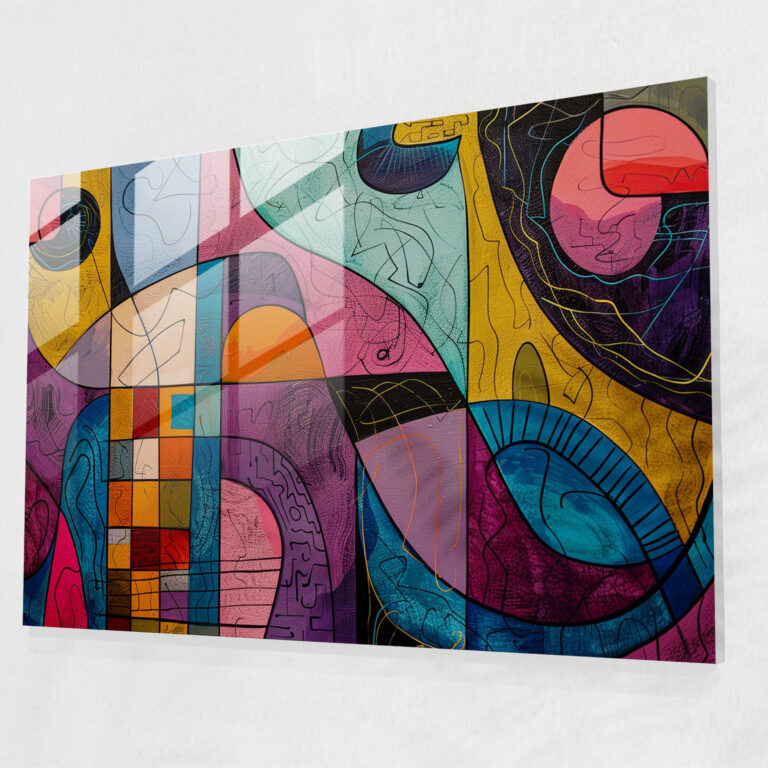 Whimsical Abstract Glass Wall Art - Abstract Art, Home Decoration, Glass Wall Art, Abstract Art