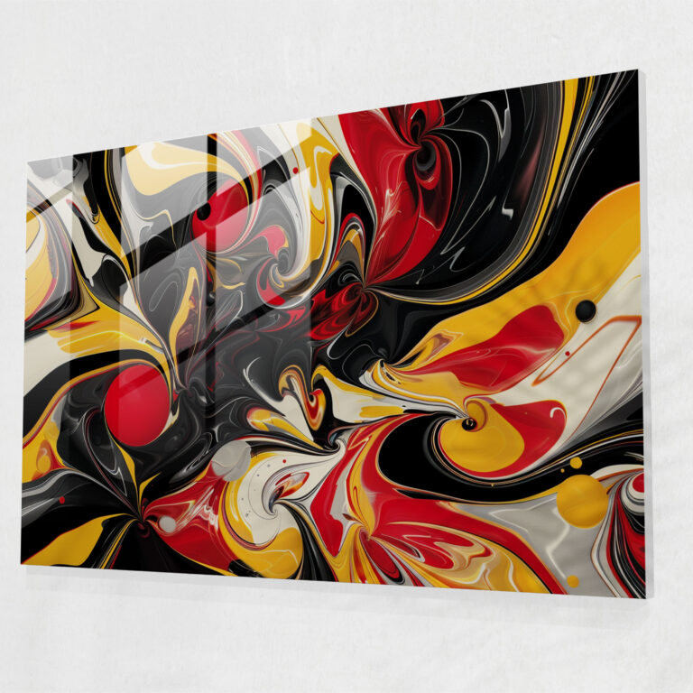 Dynamic Abstract Glass Print - Abstract Art, Wall Decoration, Glass Print, Dynamic Patterns