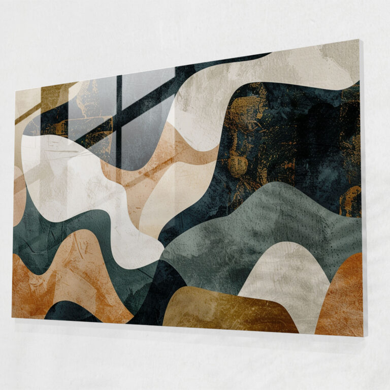 Earthy Abstract Glass Wall Art - Natural Shapes - Abstract Art, Glass Wall Art, Wall Decoration, Abstract Art
