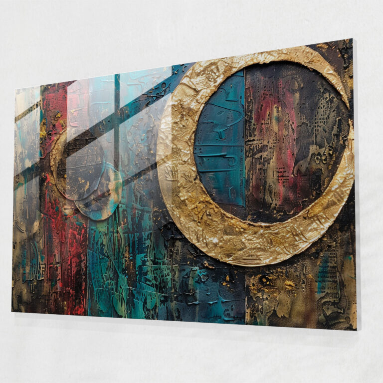 Metallic Abstract Glass Print - Textured Layers - Abstract Art, Glass Print, Abstract Art, Modern Art