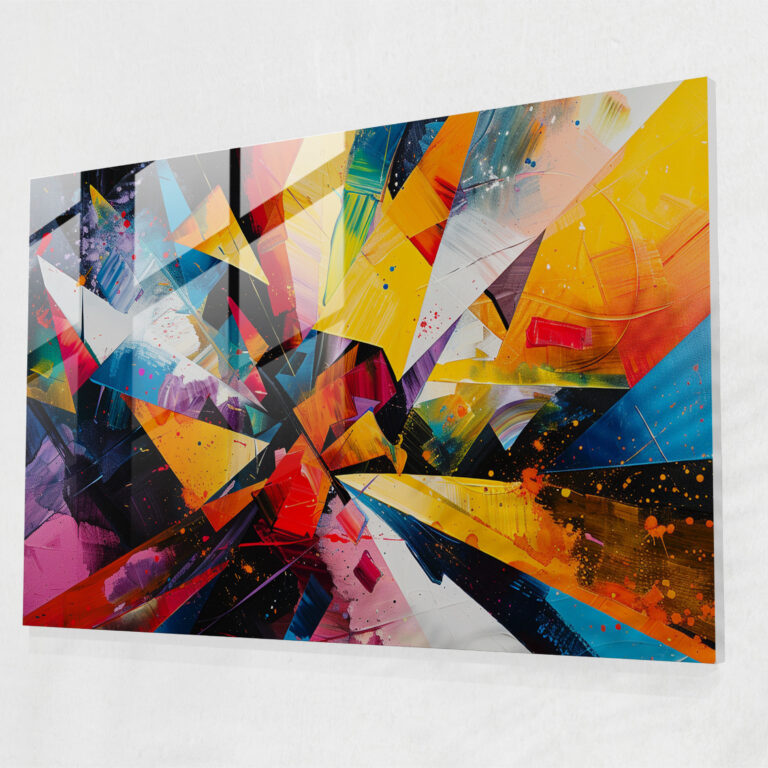 Vibrant Color Explosion Glass Print - Abstract Art, Modern Art, Abstract Art, Glass Print