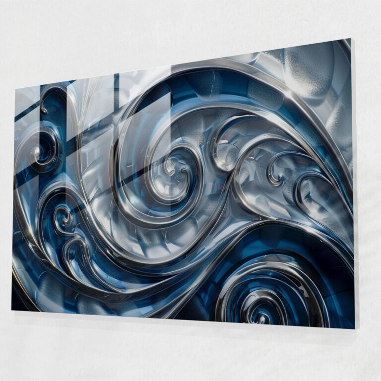Hypnotic Swirl Glass Wall Art - Abstract Art, Glass Wall Art, Swirling Patterns, Home Decoration