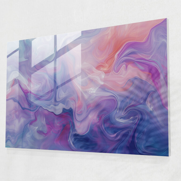 Fluid Motion Glass Wall Art - Abstract Art, Pastel Palette, Abstract Art, Home Decoration
