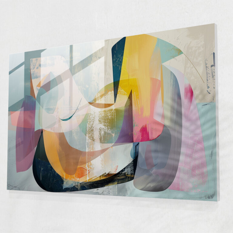 Playful Shapes Glass Print - Abstract Art, Glass Print, Abstract Art, Pastel Hues