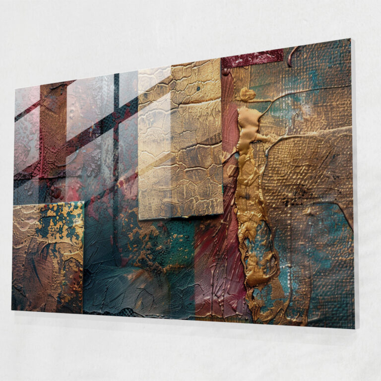 Texture Collage Glass Wall Art - Abstract Art, Home Decoration, Modern Art, Abstract Art