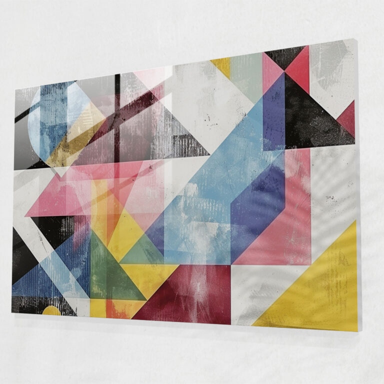 Geometric Abstract Glass Wall Art - Abstract Art, Wall Decoration, Abstract Art, Modern Art