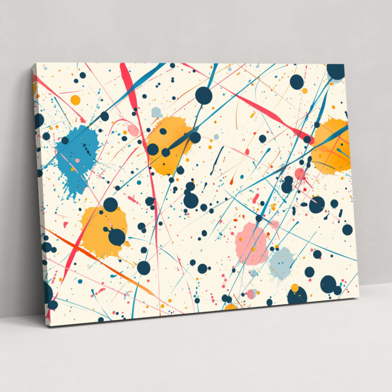 Pastel Abstract Art Wall Decoration - Abstract Art, Dots, Canvas Print, Home Decoration