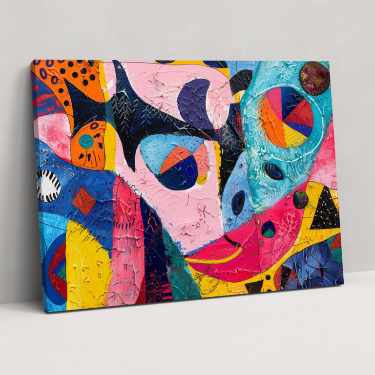 Whimsical Abstract Art Wall Decoration - Abstract Art, Lively Decor, Bright Colors, Wall Decoration