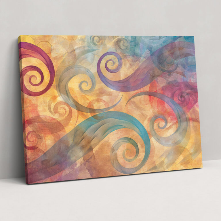 Pastel Swirls And Curls Abstract Art Wall Art - Abstract Art, Canvas Print, Wall Decoration, Canvas Wall Art