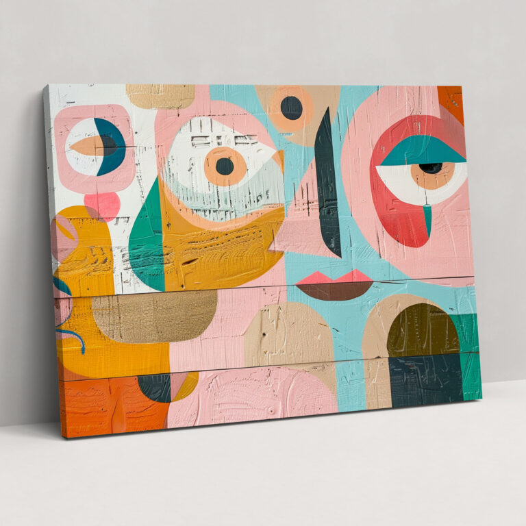 Pastel Whimsical Shapes Abstract Art Wall Art - Abstract Art, Canvas Print, Abstract Art, Wall Art