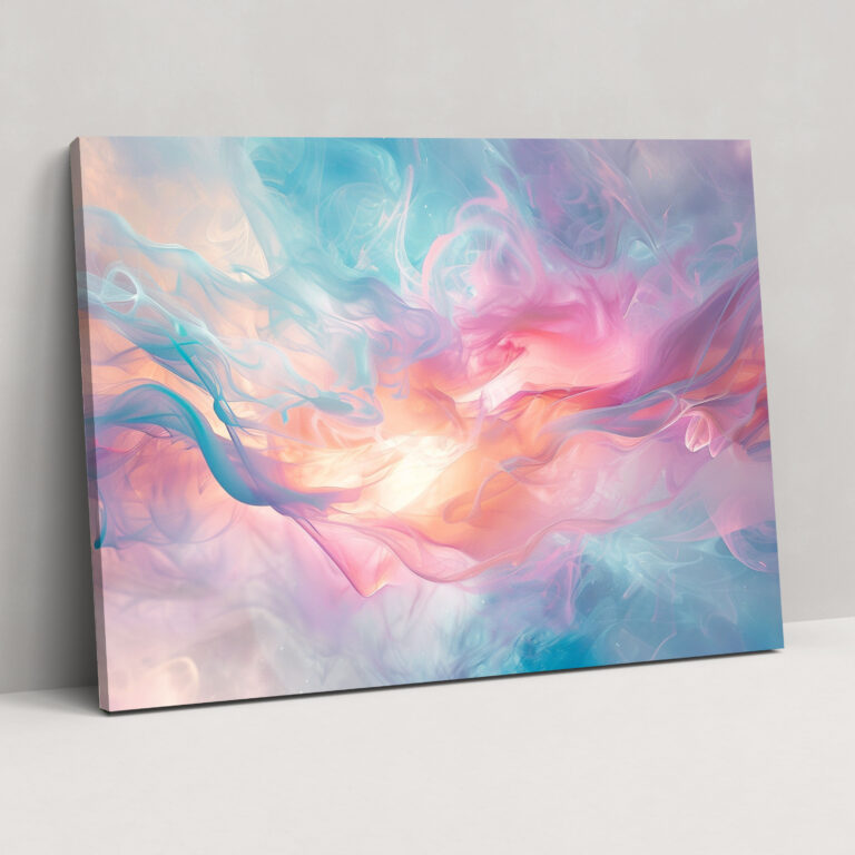 Pastel Swirling Shapes Wall Art - Abstract Art, Canvas, Wall Art, Wall Decoration