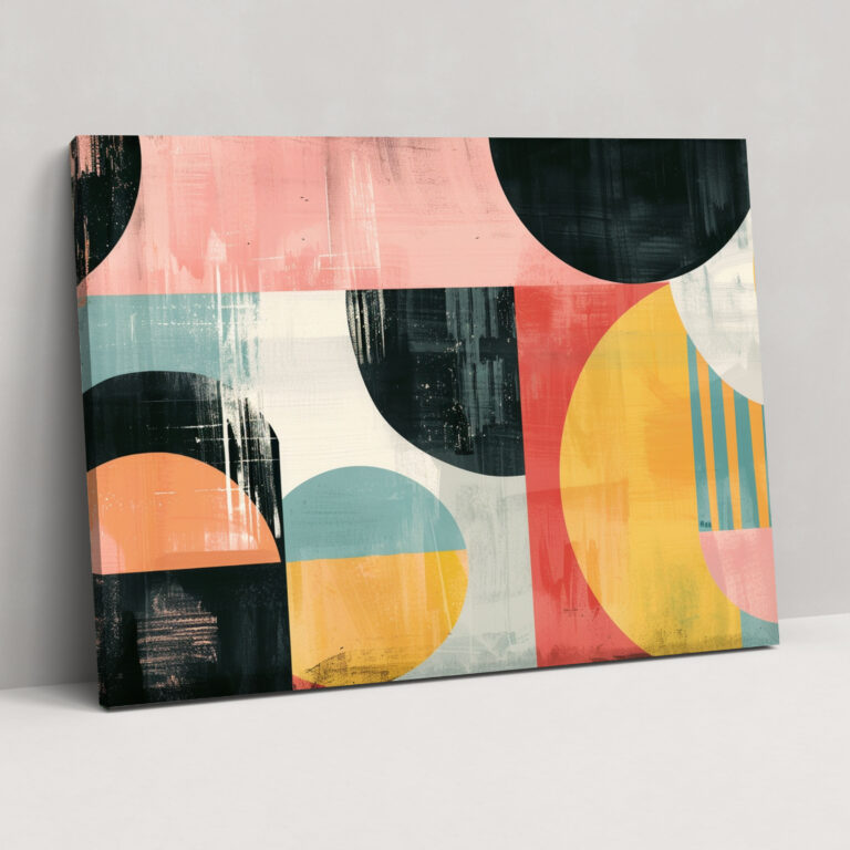 Pastel Abstract Shapes Canvas Print - Abstract Art, Wall Decoration, Canvas, Home Decoration