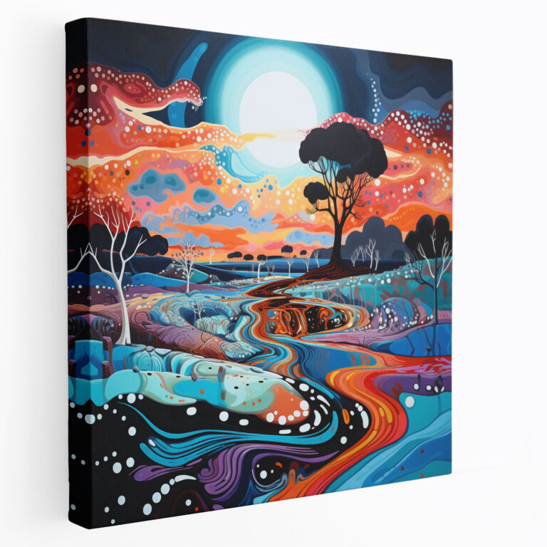 Contemporary Aboriginal Canvas Print - Aboriginal, Aboriginal, Unity, Vibrant Colors